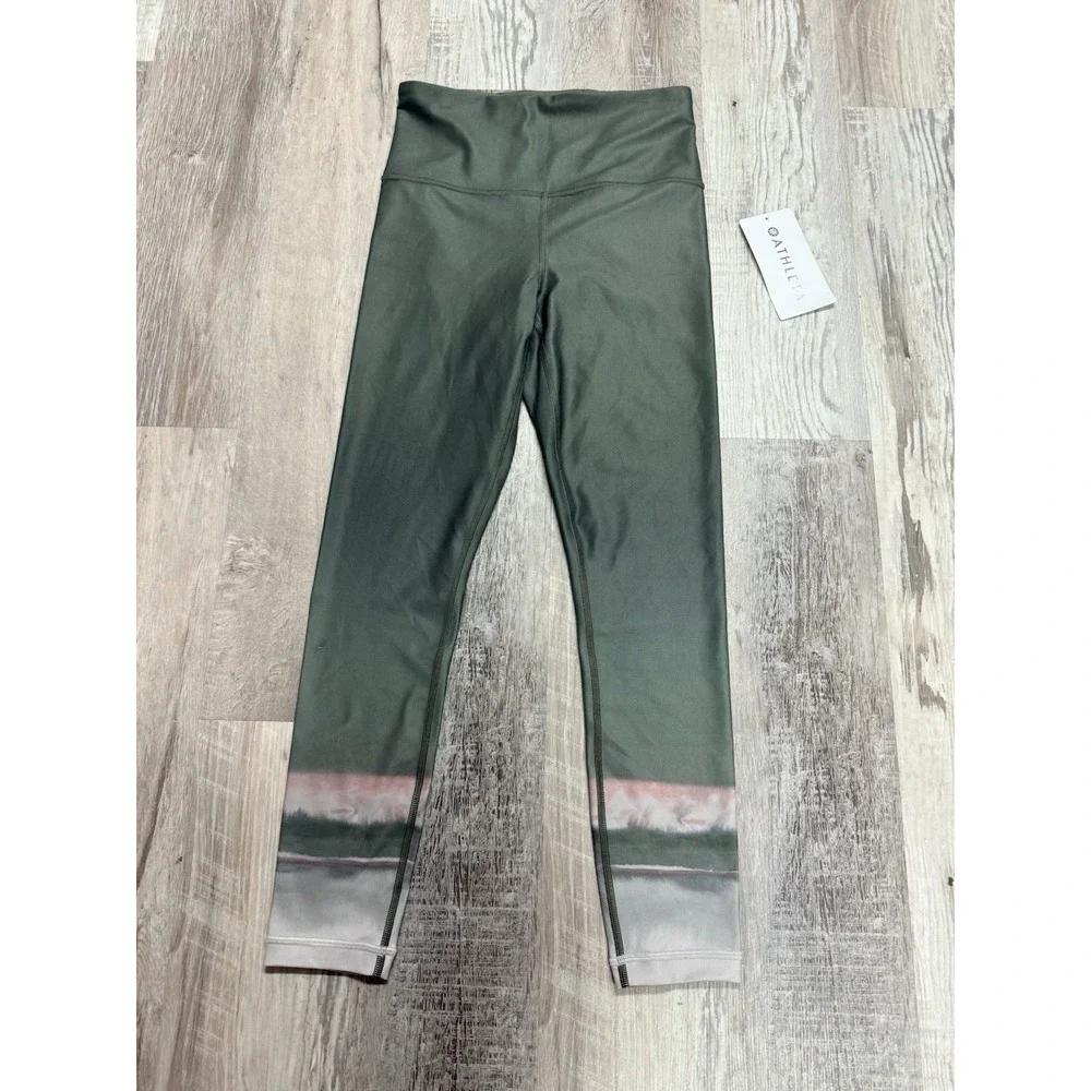 ATHLETA Ultra High Rise Elation 7/8‎ Tight Size XS Ombre Olive Powervita NEW